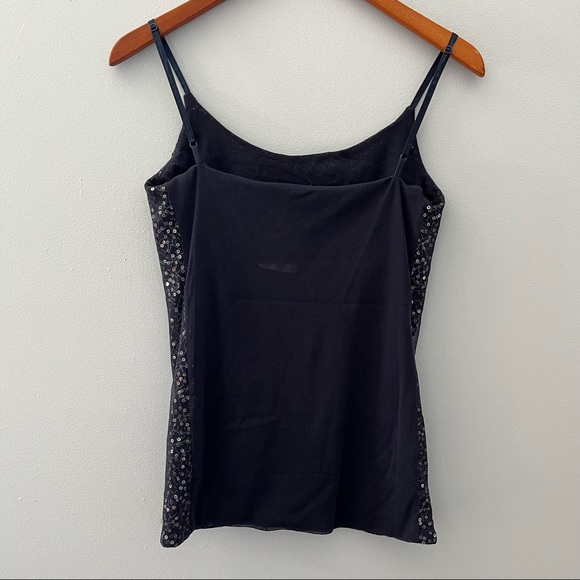 The Limited Navy Tank Top Womens Medium M Spaghetti Strap Sequin - Picture 3 of 8
